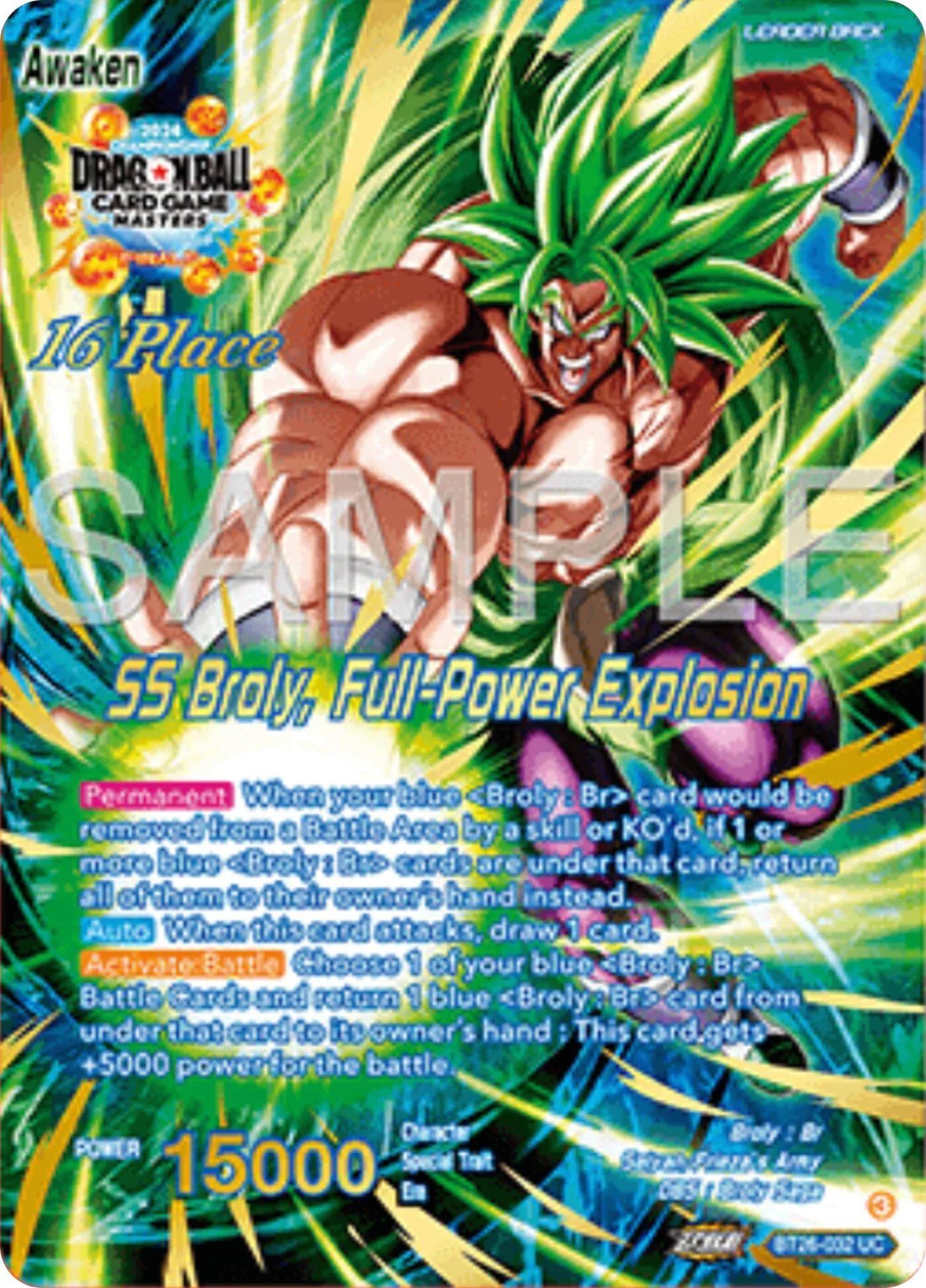 Broly // SS Broly, Full-Power Explosion (Top 16) (BT26-032) [Ultimate Advent Prerelease Promos] - Image 2