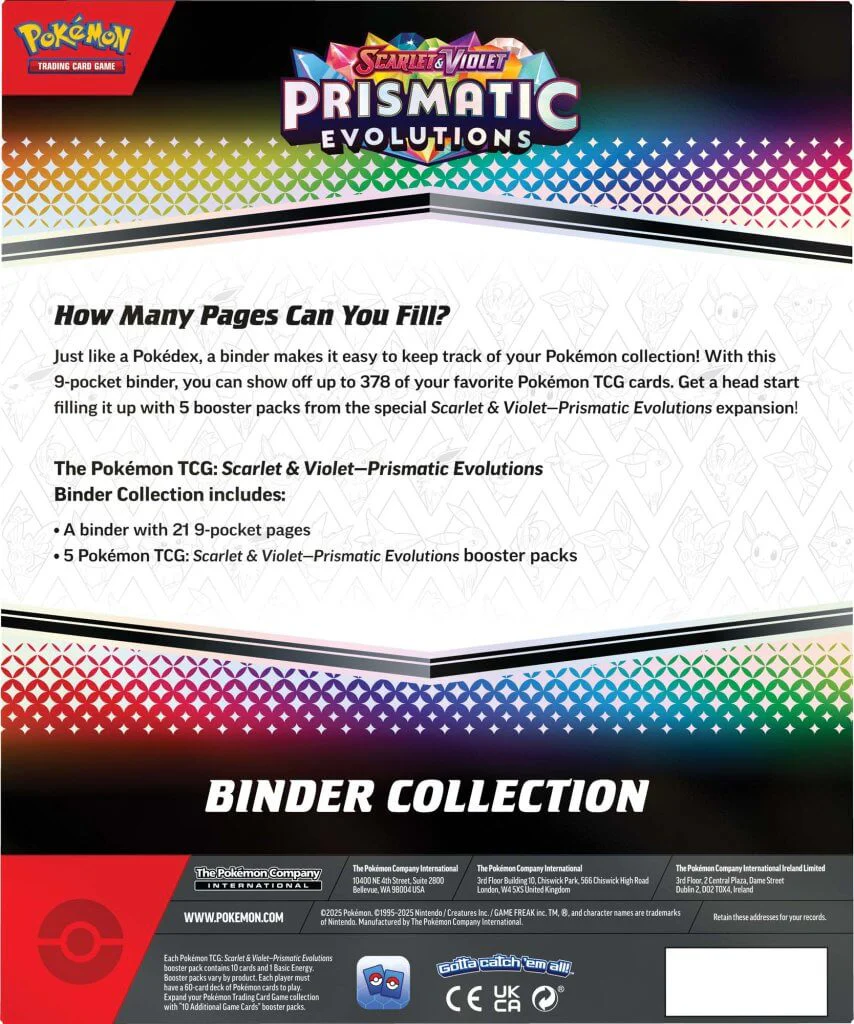POKÉMON TCG Scarlet & Violet 8.5 Prismatic Evolutions Binder Collection - Image 3